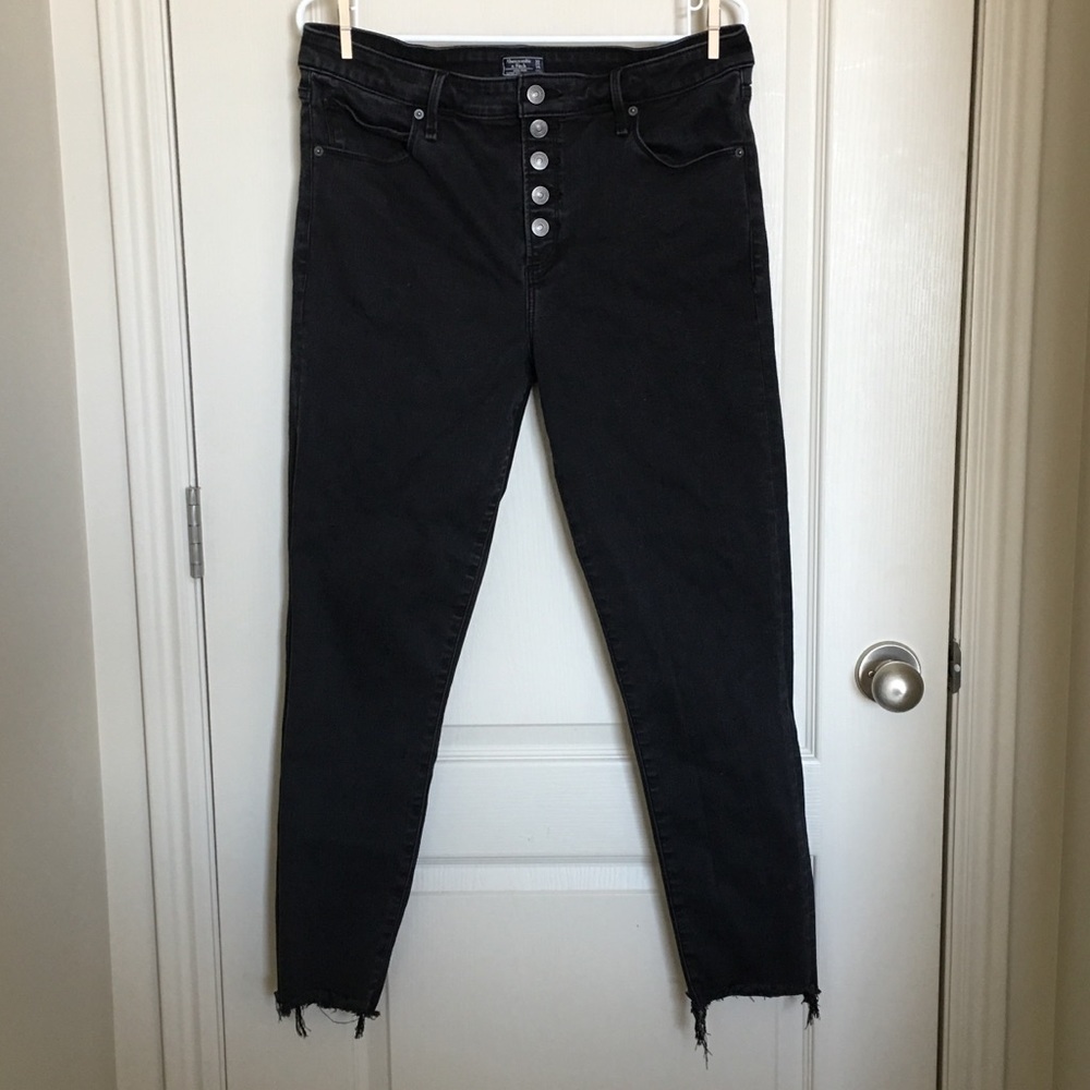 Abercrombie & Fitch Black Button Fly Jeans